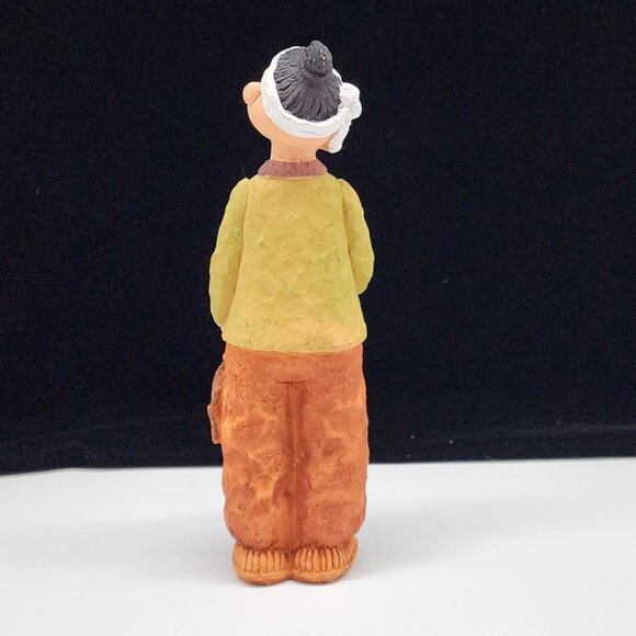 Koreart Resin Hand Painted Figure Fisherman With Fish 10" VTg - Picture 5 of 8